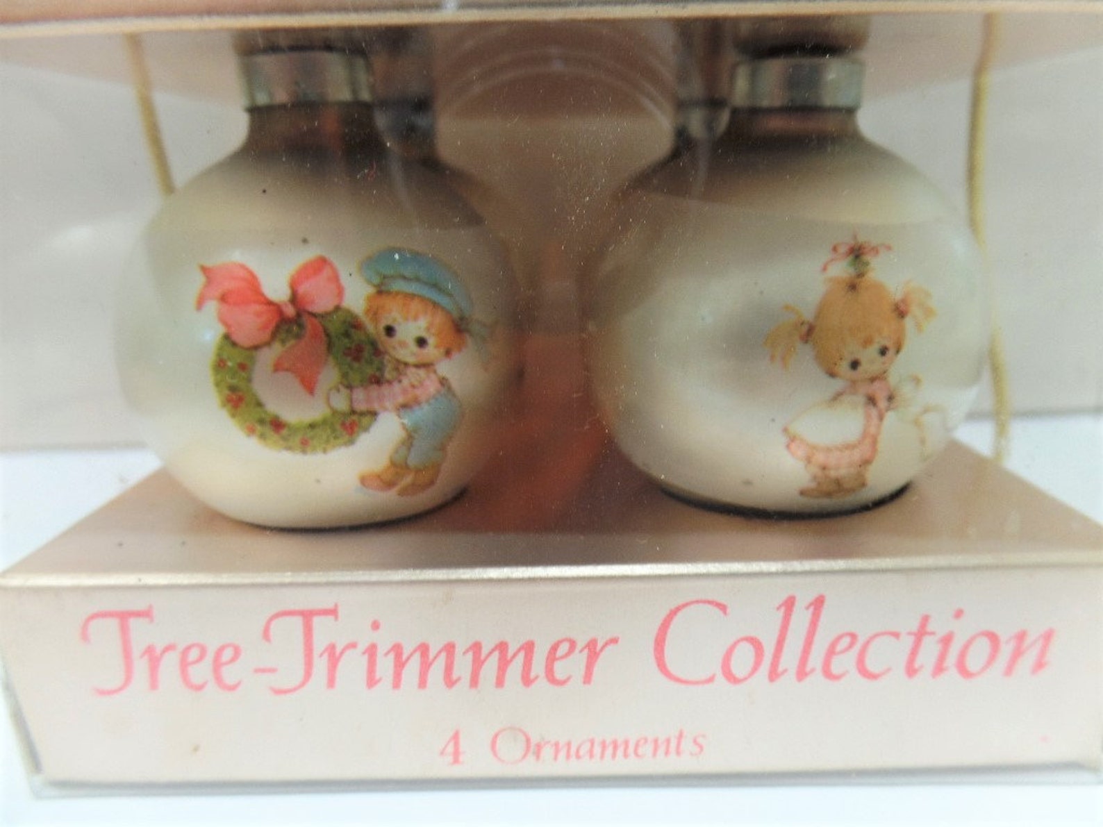 Hallmark Buttons & Bo Set of 4 Small Glass Ball Christmas Ornaments ...