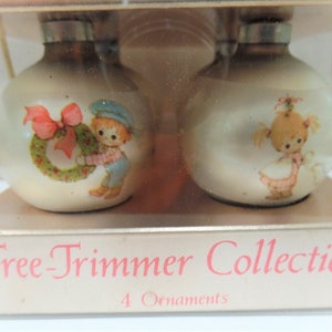 Hallmark Buttons & Bo Set of 4 Small Glass Ball Christmas Ornaments ...