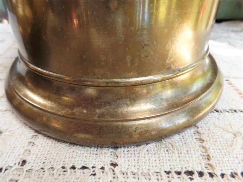 Vintage Solid Brass Lidded Jar Brass Container Urn Canister