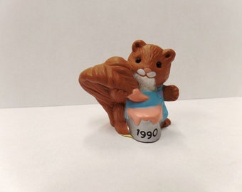 Vintage Hallmark Easter Merry Miniature 1990 Squirrel with Paint Can NOS