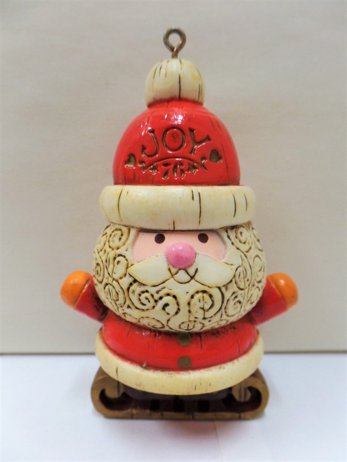 Hallmark Santa Christmas Ornament 1976 NOS Yesteryears Wood Etsy