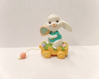 HALLMARK Merry Miniature 1989 Easter Bunny on Wagon 