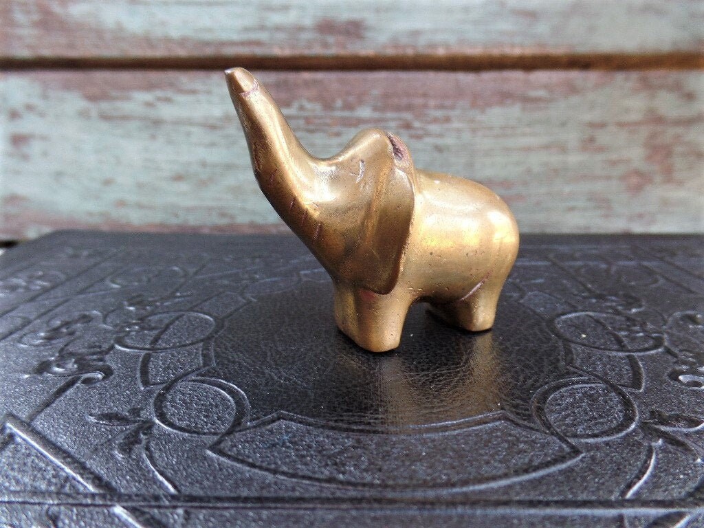 Tiny Brass Elephant Statue - DharmaShop