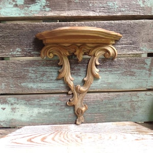 Vintage Gold Ornate Wall Shelf Syroco Wood Hollywood Regency