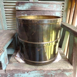 Vintage Extra Large Brass Planter Brass Flowerpot 13" Tall
