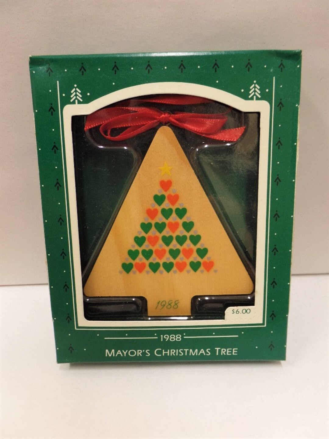 Hallmark Mayor's Christmas Tree Ornament NRFB New 1988 RARE Wood