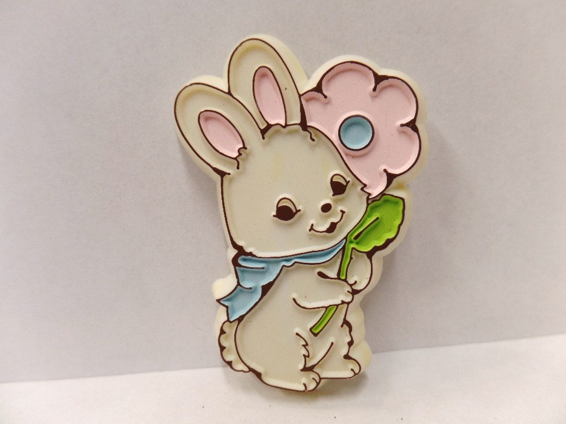 Vintage Hallmark Easter Lapel Pin 1979 NOS Bunny With Flower Etsy