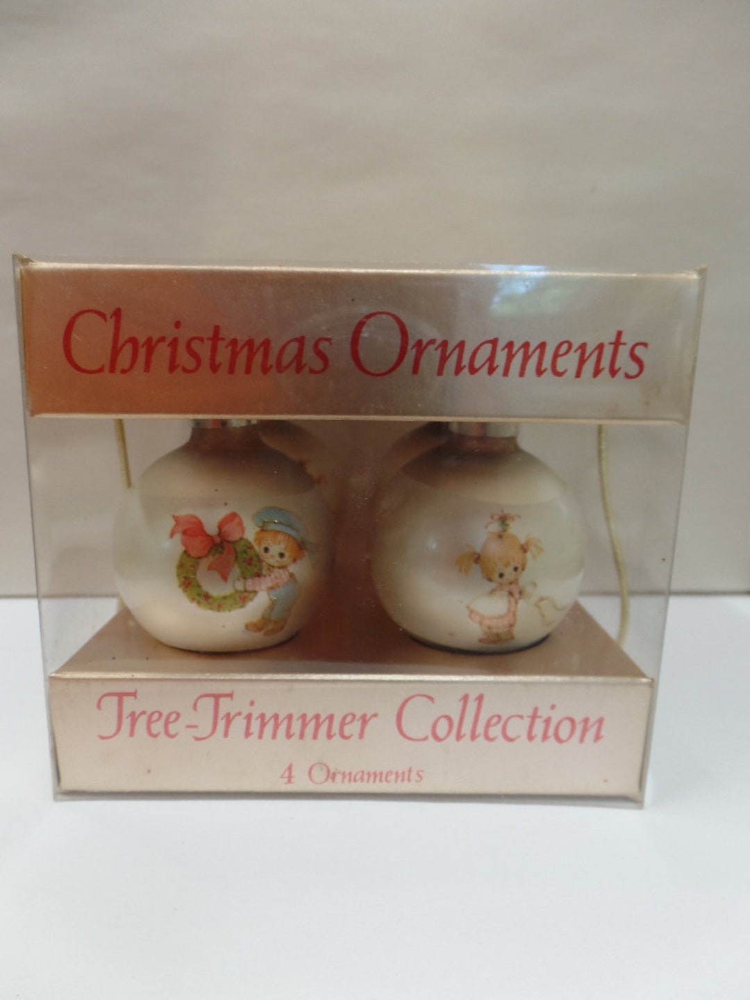 Hallmark Buttons & Bo Set of 4 Small Glass Ball Christmas Ornaments ...