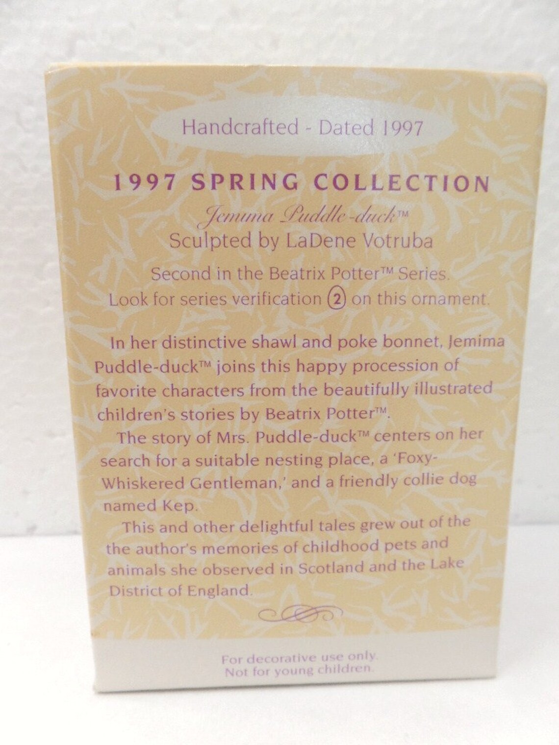 Hallmark Jemima Puddle Duck Easter Ornament 1997 NOS 2nd in Series ...