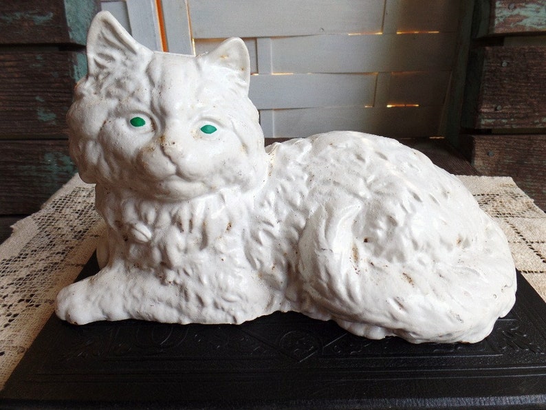 Vintage Cast Iron Persian Cat Doorstop Fireside 1248 Etsy