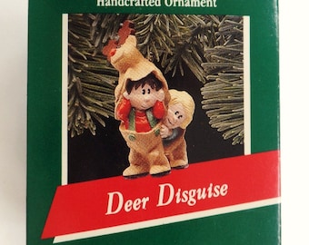 Hallmark Deer Disguise Christmas Ornament 1989 New Reindeer Costume