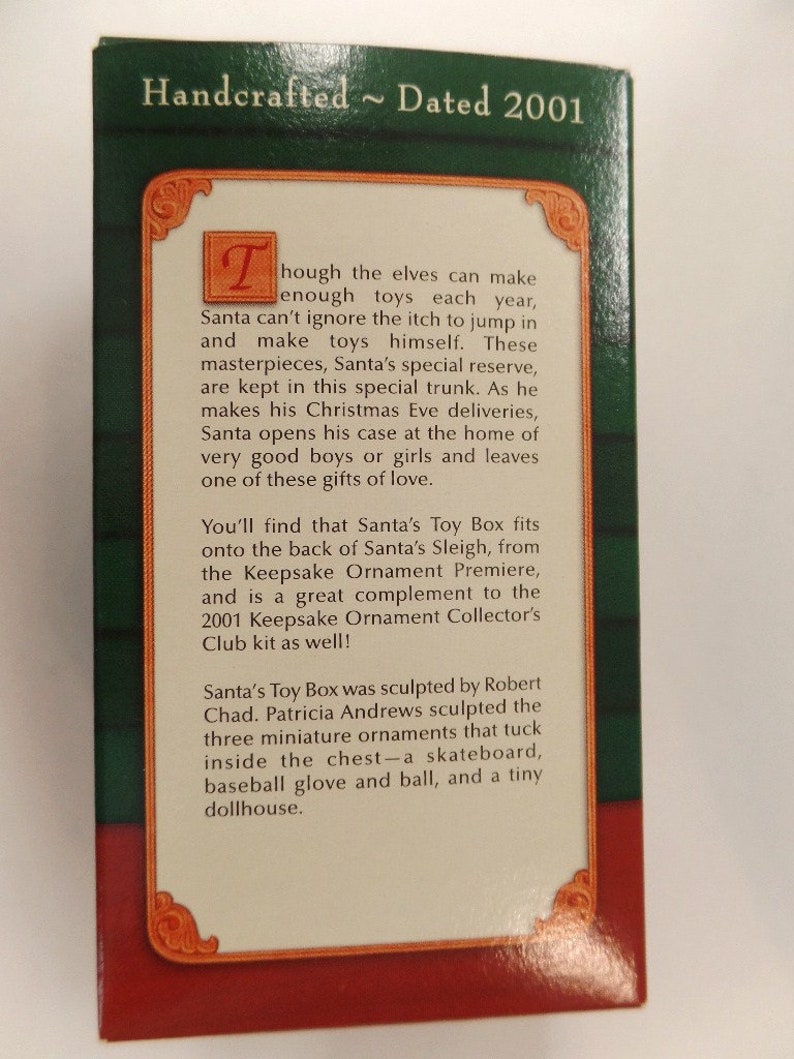 Hallmark Santa's Toy Box Christmas Ornament Set of 4 NRFB Etsy