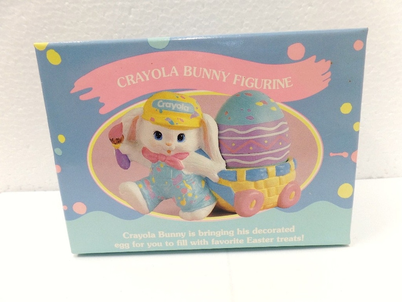 Hallmark Crayola Bunny Easter Figurine 1990 Egg in Wagon Etsy UK