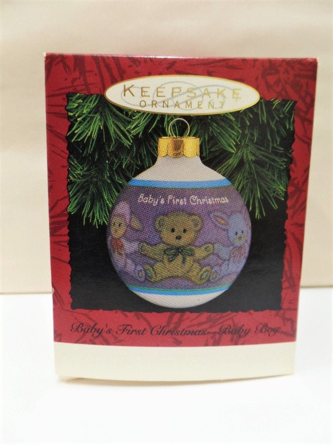 Hallmark Baby's First Christmas Glass Ball Ornament 1993 NOS Baby Boy ...