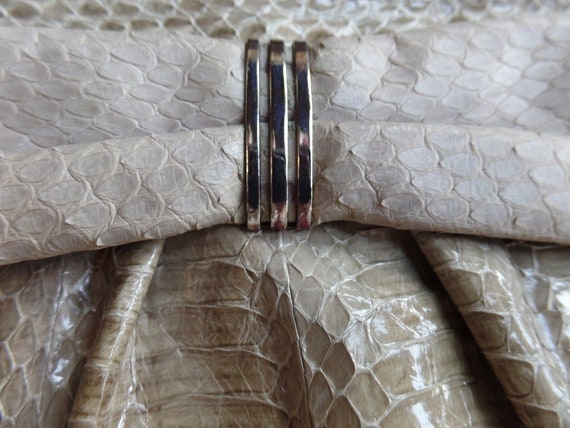 Vintage J. Renee Snakeskin Purse with Strap Taupe… - image 3