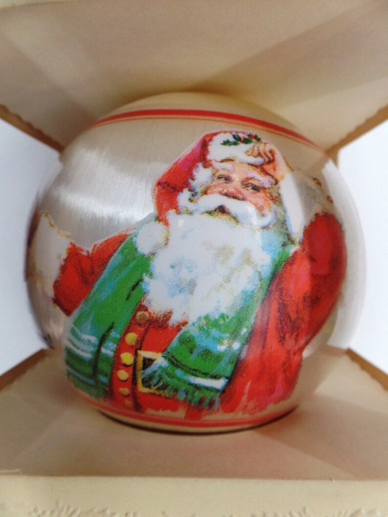 Hallmark santa's Satin Ball Ornament Etsy
