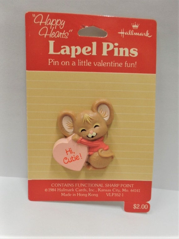 Vintage Hallmark Valentine Lapel Pin 1980's NOS Mo