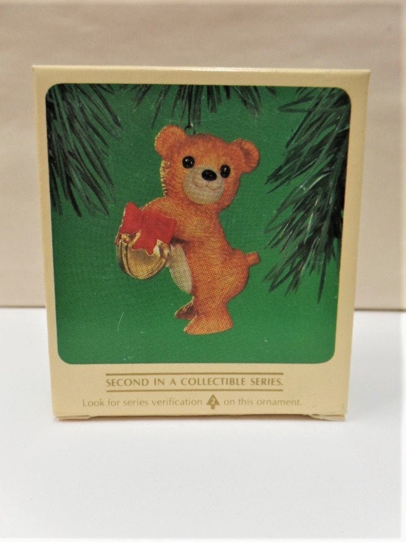 Hallmark Cinnamon Bear Porcelain Christmas Ornament 1984 NOS Etsy