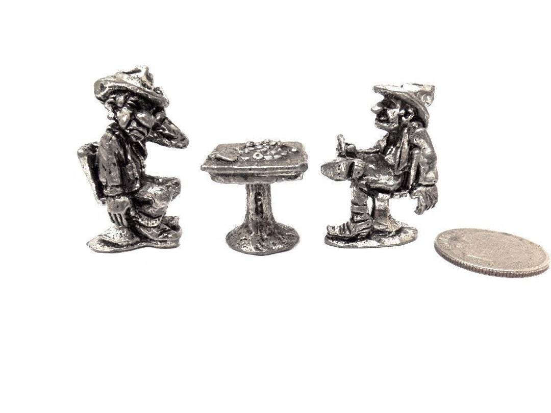 Vintage Boyd Perry Set of Three Miniature Pewter Figurines Western