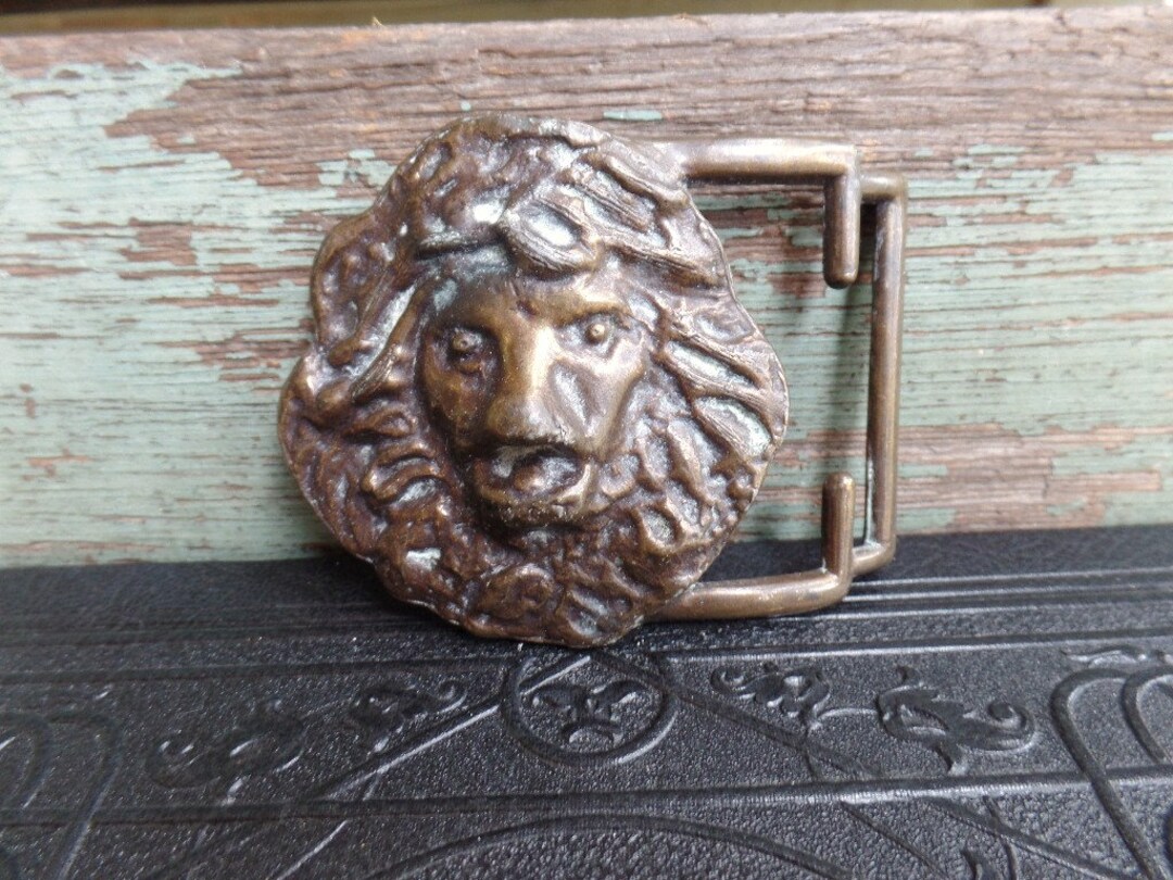 Vintage Kritlow C. York Solid Brass Leo Belt Buckle MB40  display picture 1