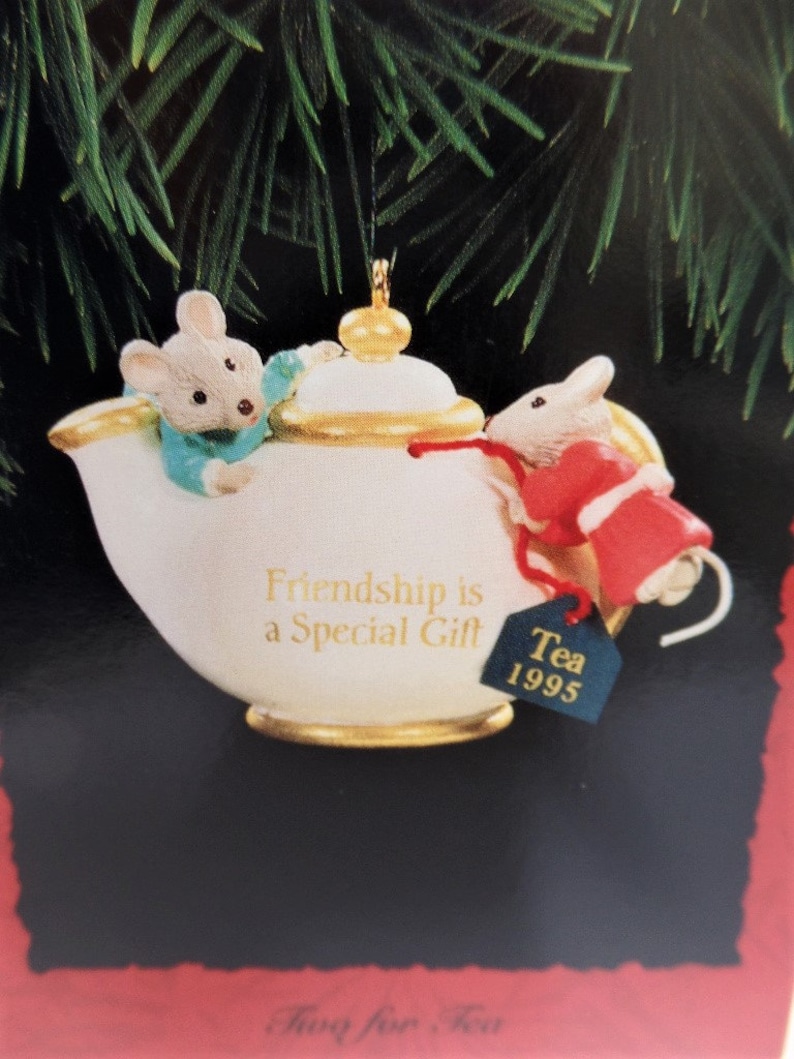 Hallmark Two for Tea Christmas Ornament 1995 NRFB Mice Teapot Etsy