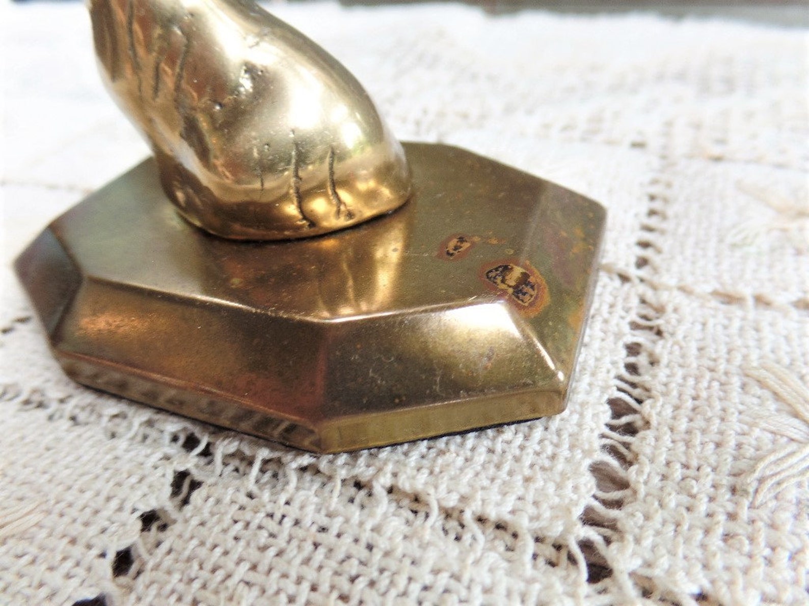 Vintage Brass Puppy Figurine Solid Brass Dog Paperweight Etsy