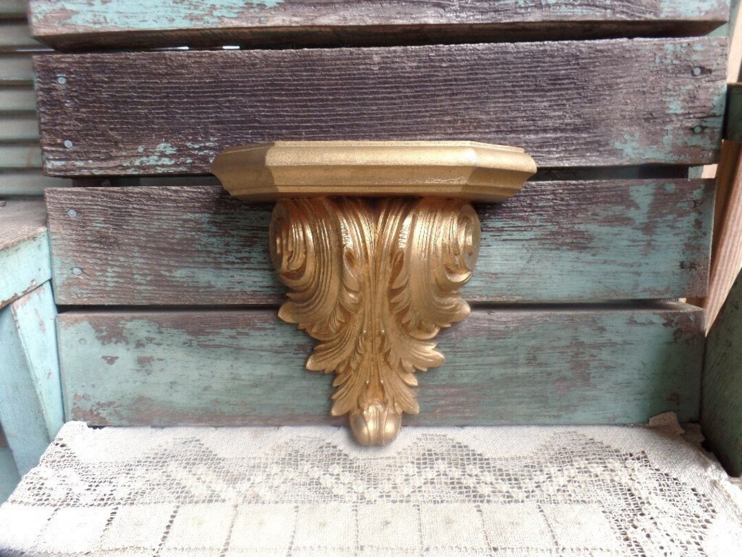 Vintage Gold Ornate Wall Shelf Home Interiors Hollywood Regency 1978 Etsy
