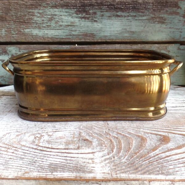 Vintage Brass Double Handle Pot Brass Planter