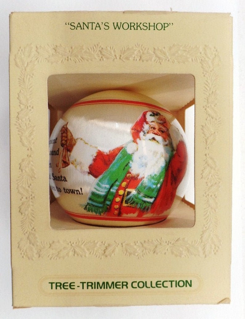 Hallmark santa's Satin Ball Ornament Etsy