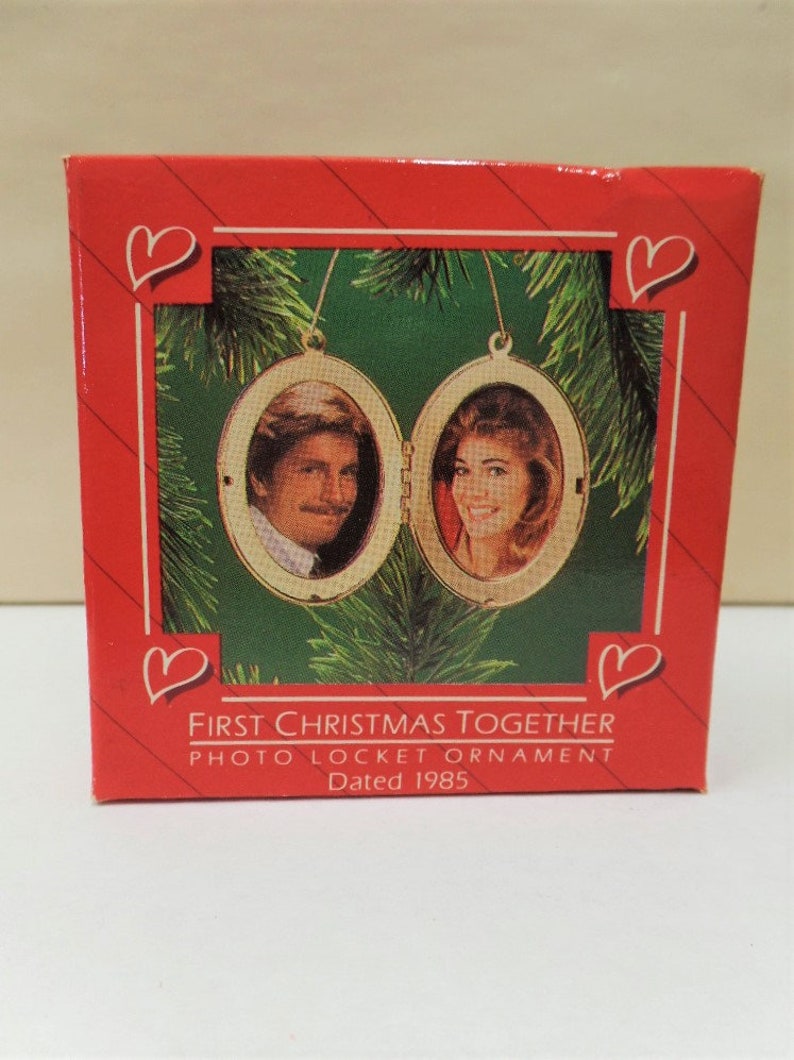 Hallmark First Christmas Together Photo Locket Brass Christmas Etsy