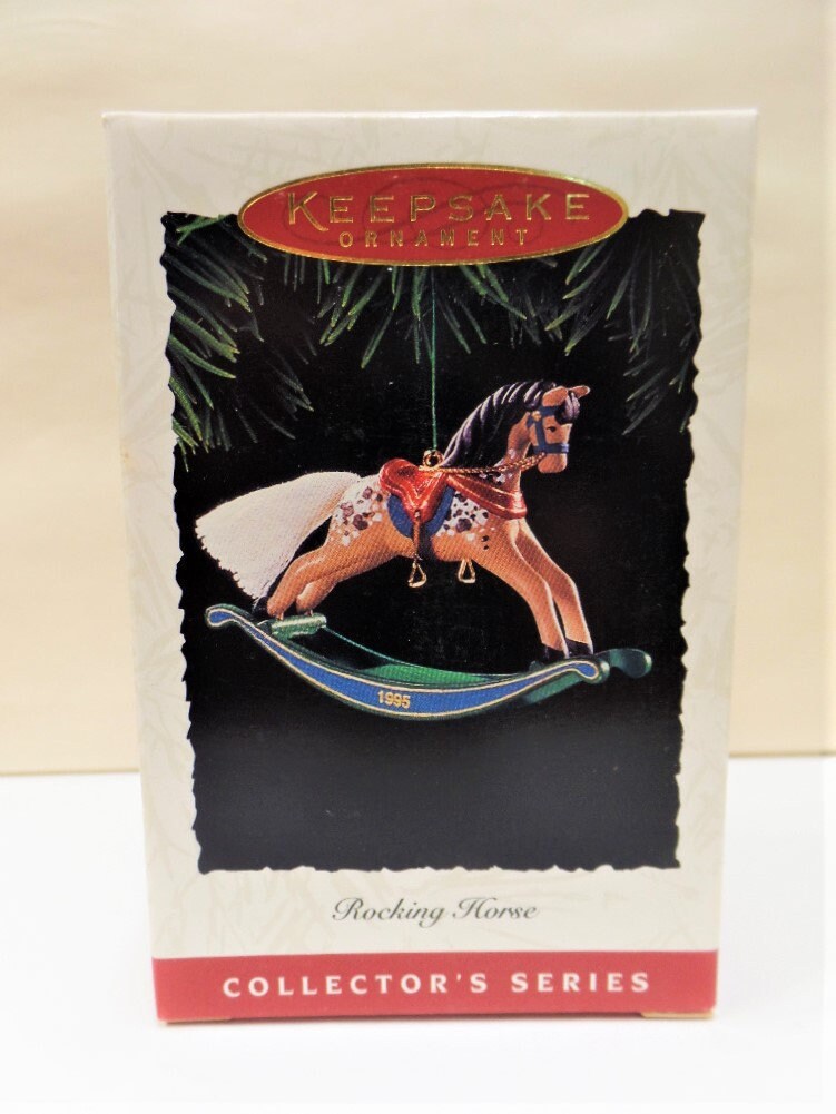 Hallmark Rocking Horse Miniature Christmas Ornament 1993 Feather Tree 6th in Series