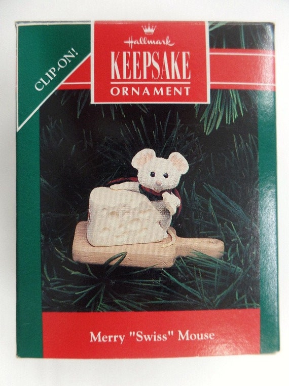 MERRY /"SWISS/" MOUSE HALLMARK KEEPSAKE ORNAMENT 1992