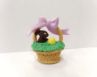 Vintage Hallmark Easter Merry Miniature 1993 Easter Basket NOS Chocolate Rabbit
