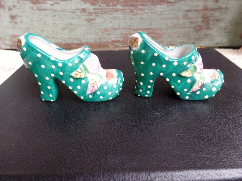 Vintage Pair Miniature Porcelain High Heel Shoes Made in Japan - Etsy