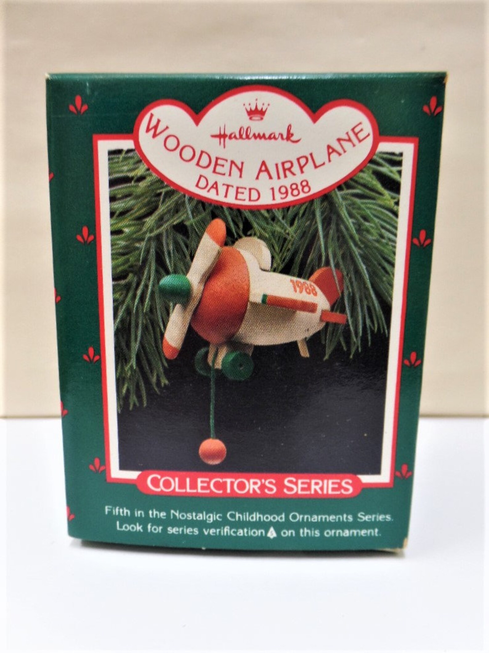 Hallmark Wooden Airplane Christmas Ornament 1988 NOS 5th in Etsy