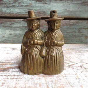 Vintage Solid Brass Colonial Women Bell