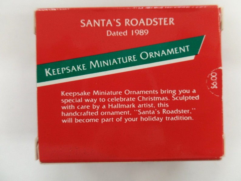 Hallmark Santa/'s Roadster Miniature Christmas Ornament NOS 1989 Feather Tree