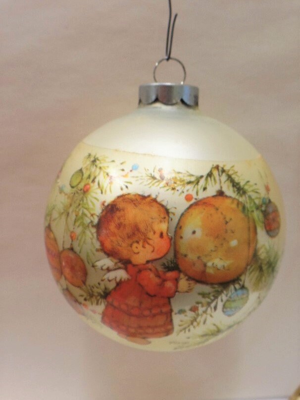 Hallmark Heavenly Days Glass Ball Christmas Ornament 1975 Charmers