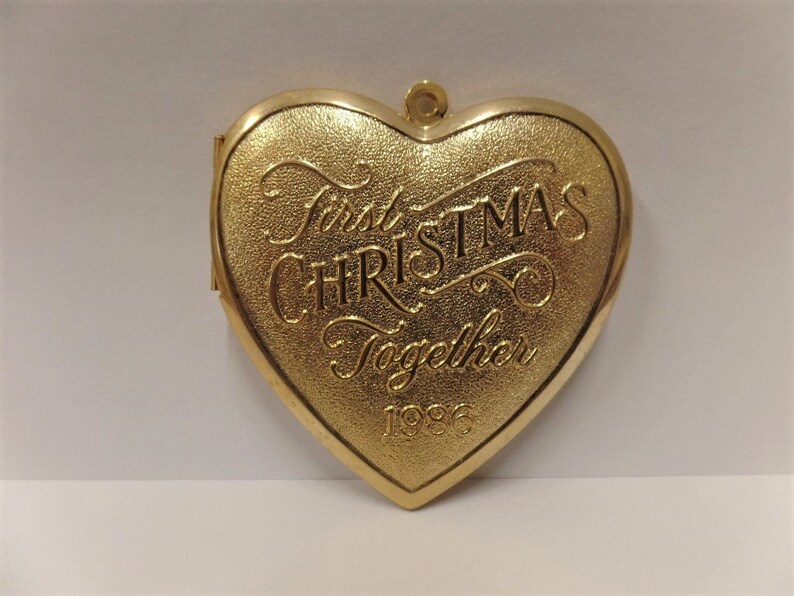 Hallmark First Christmas Together Photo Locket Brass Christmas Etsy