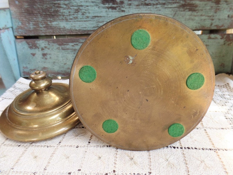 Vintage Solid Brass Lidded Jar Brass Container Urn Canister