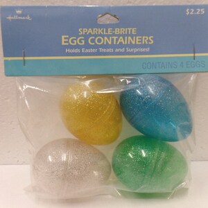 Vintage Hallmark Sparkle-Brite Egg Containers NOS Set of 4