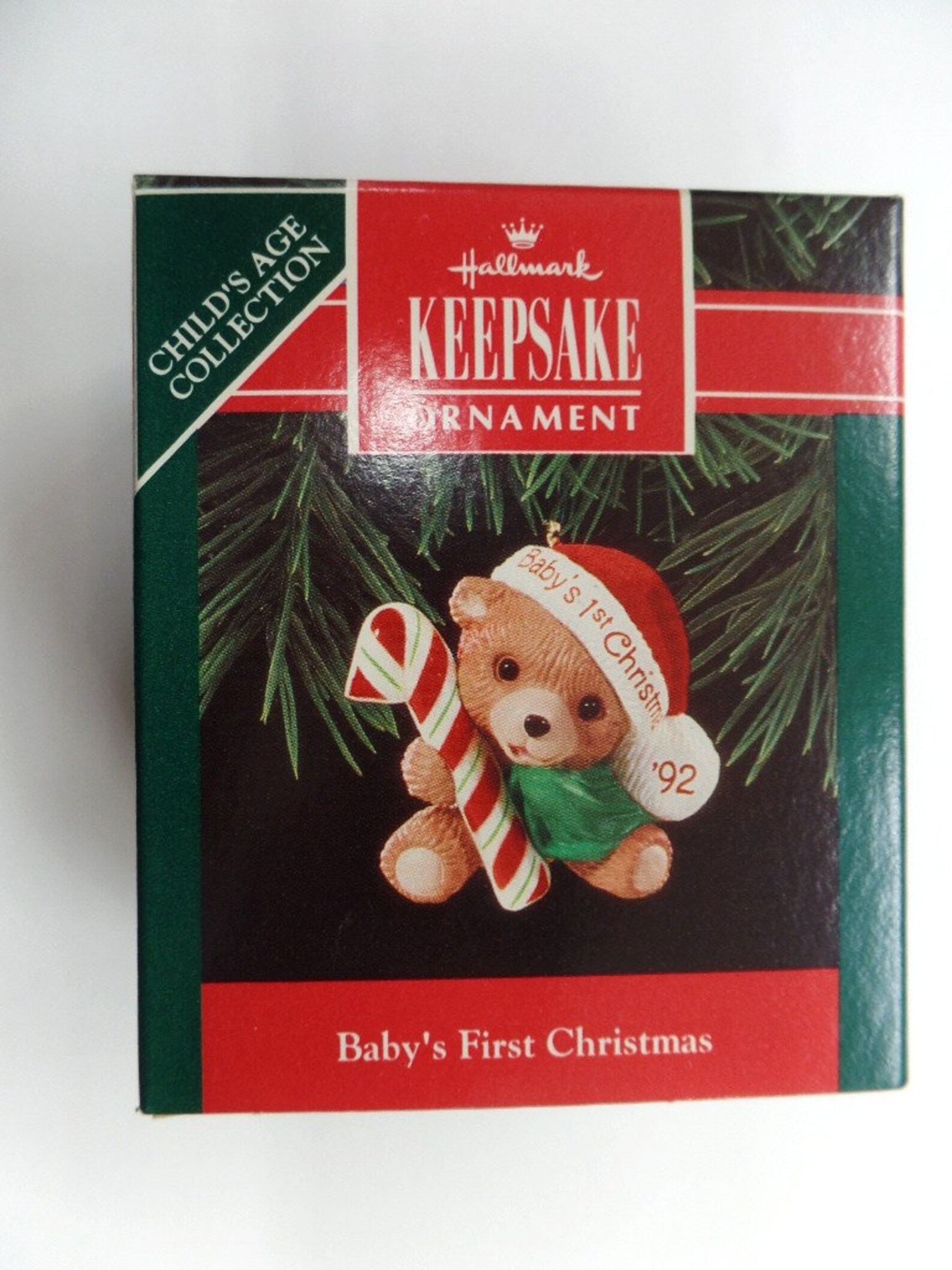 Hallmark Baby's First Christmas, Christmas Ornament 1992 NRFB Teddy ...