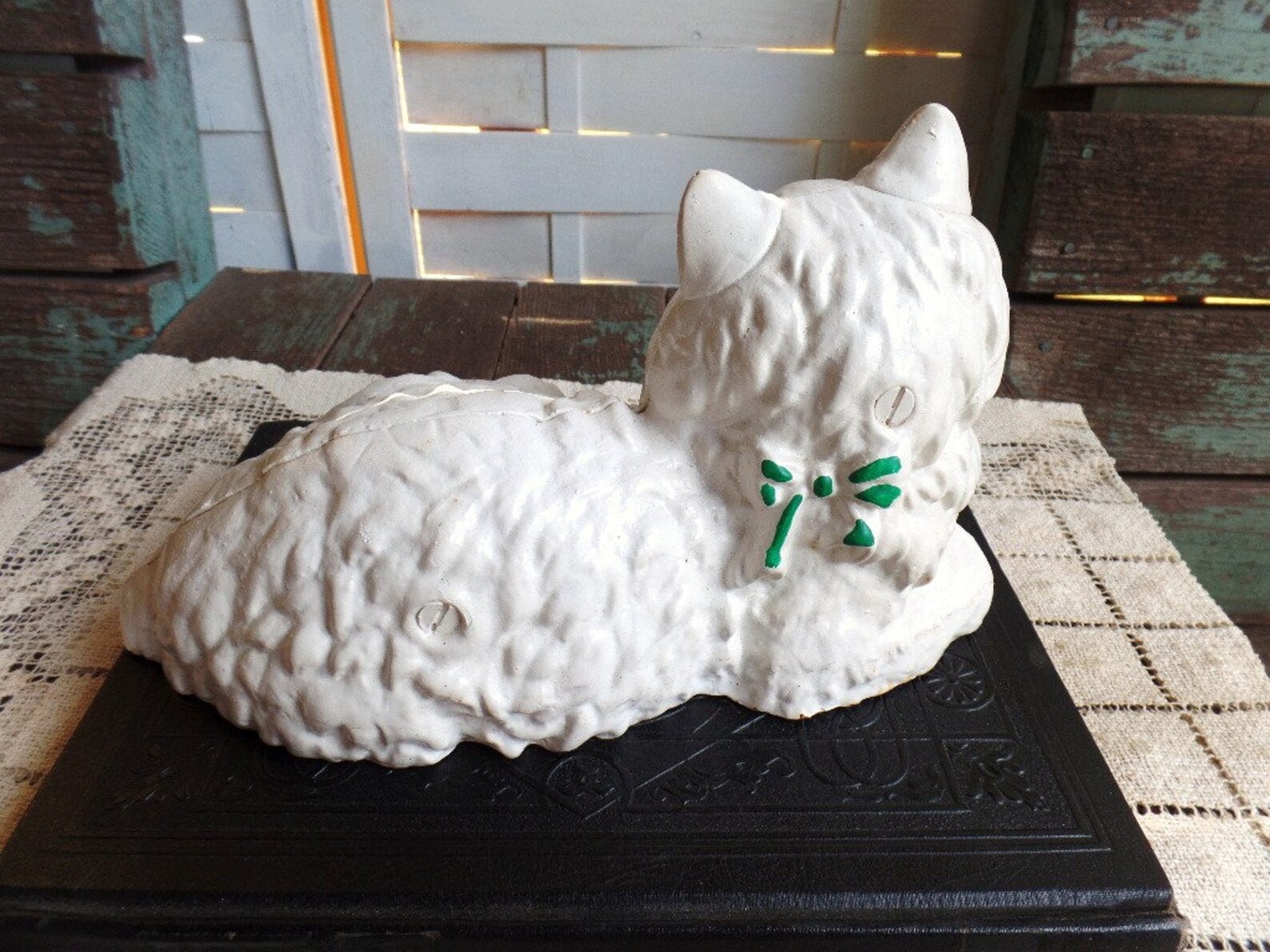 Vintage Cast Iron Persian Cat Doorstop Fireside 1248 Etsy