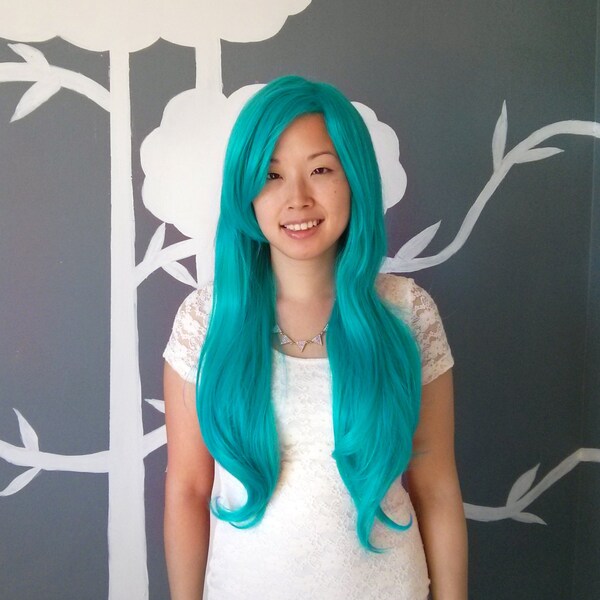 SALE: Electric - Turquoise Superlong Wig - FREE SHIPPING