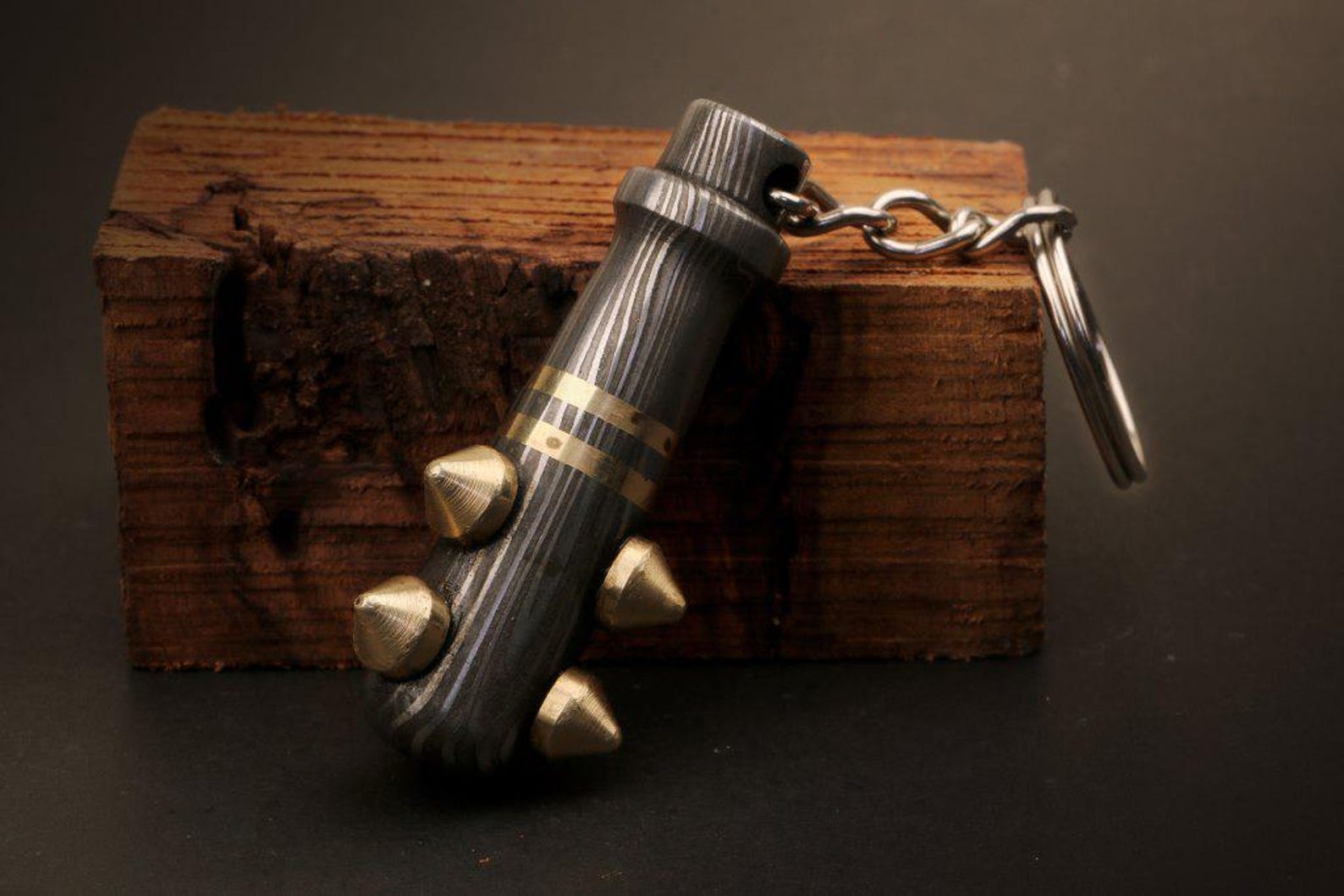 Handmade Damascus Steel Baseball Bat Keychain With Brass Rivets, Buy ...