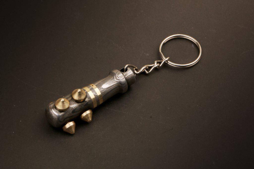 Handmade Damascus Steel Baseball Bat Keychain With Brass Rivets, Buy ...
