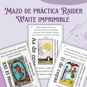Mazo Tarot Rider Waite principiantes imprimible