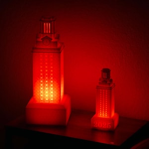 GIANT UT Tower Lamp 3D Printed | University of Texas Main Tower LED Graduation Gift & Dorm Decor