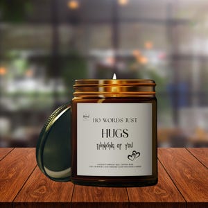 No Words Just Hugs, Sympathy Gift, Condolence Gift, Grief Gift, Comfort Candle, Mourning Gift, Support Gift for Family or Friend