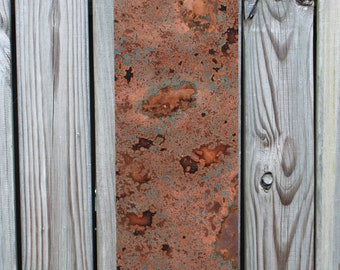 Neutral Brown Copper Wall Art. Copper Patina Art. Copper Abstract Art. Metal Wall Art. Metal Art. Metal Patina. 9w x 30l. Clear Coat Finish